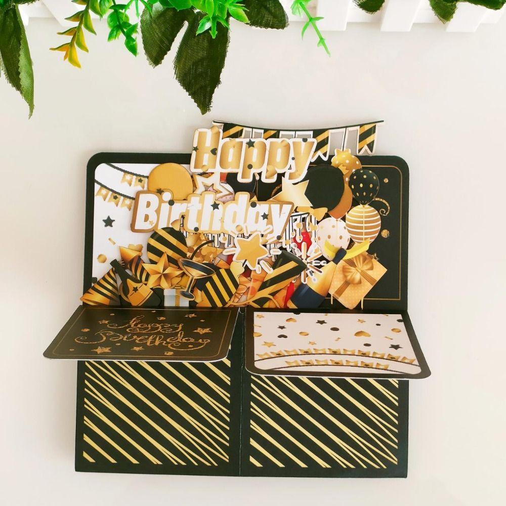 Thank You Cards 3D Pops-up Bouquet Gift Thanksgiving Greeting Cards New Paper Flowers