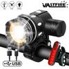 T6 Светодиодный Велосипедный Передний Фонарь Задний Фонарь USB Перезаряжаемый Фонарь для Велосипедной Фары с Зумом Велосипедный Фонарик Аксессуары для Велосипеда MTB