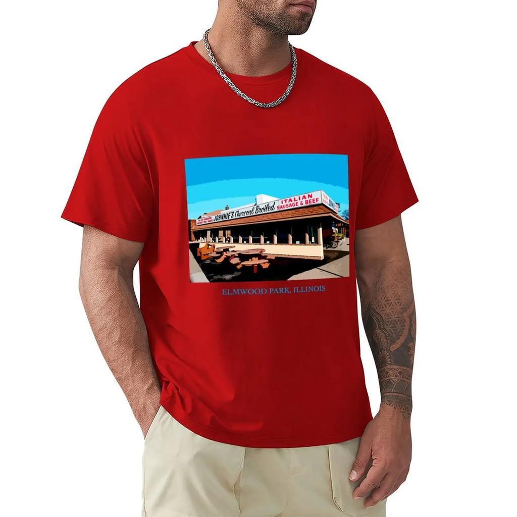 Johnnies Beef Elmwood Park Chicago Food Classic TShirt Blouse sweat Mens tshirts