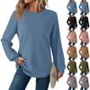 Women's Fashionable Casual Round Neck Solid Color Long Sleeve Top
