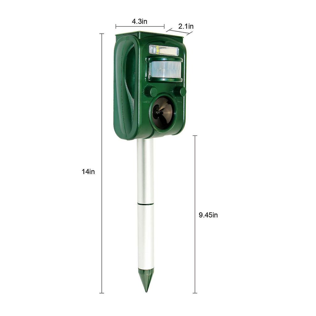 Solar Ultrasonic Animal Repeller, Cat Repellent, Motion Detection, Siren And Flash Repel. Dog, Squirrel, Deer, Raccoon, Skunk, Rabbit, Fox, Etc