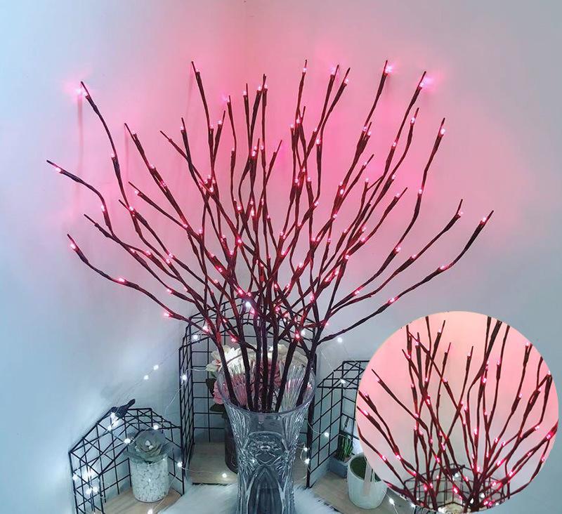 20 Bulbs LED Tree Branch Light Artificial Tree Branch Lamp Mini Christmas Twinkle Tree Branch Night Light DIY Party Decorations