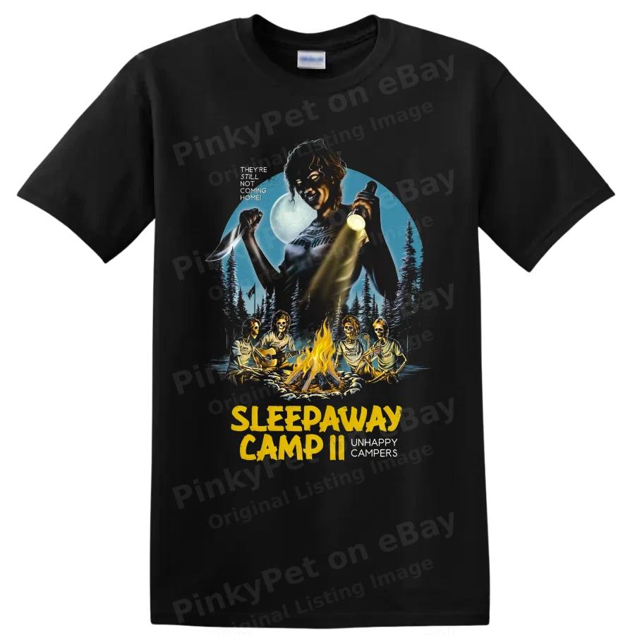 Sleepaway Camp Horror Movie T Shirt Killer Campfire Skeletons Slasher Art Tee