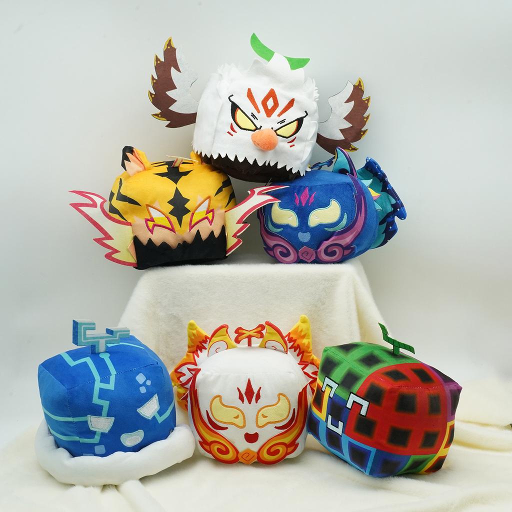 TreasuringU New Fruits Blox Plush Toys Become Luck Block Anime Game Stuffed Toy Devil Fruit Soft Dolls Kids Birthday Gifts