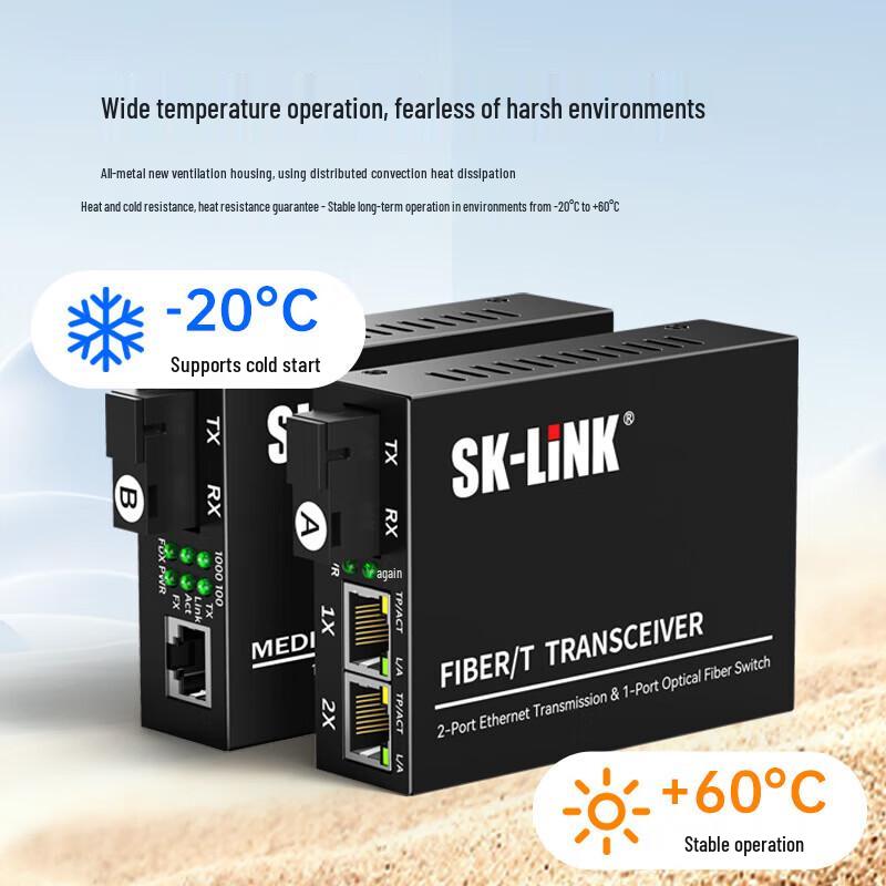 SK-LINK Gigabit Single-Mode Single-Fiber Optic Transceiver Pair