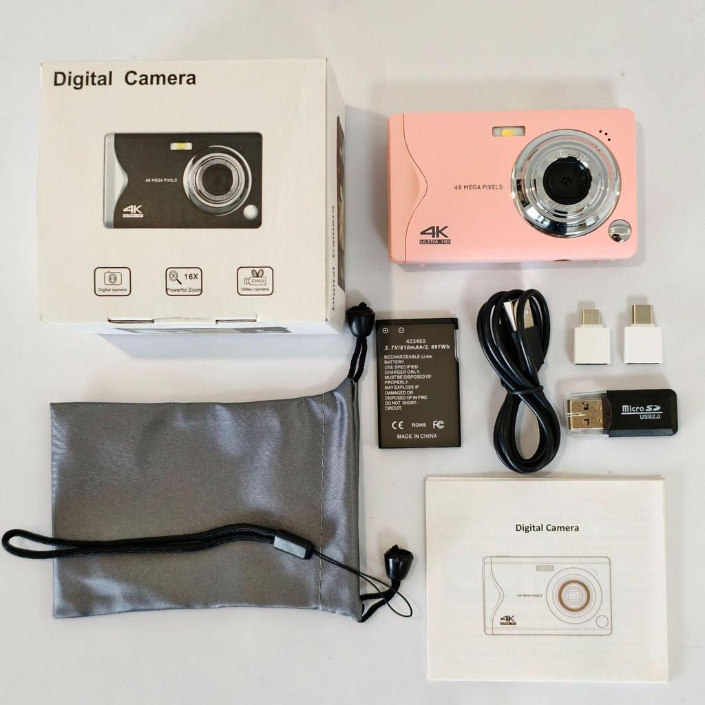 4K 64MP Digital Camera with 16x Zoom for Entry-Level Photography & Videography Students