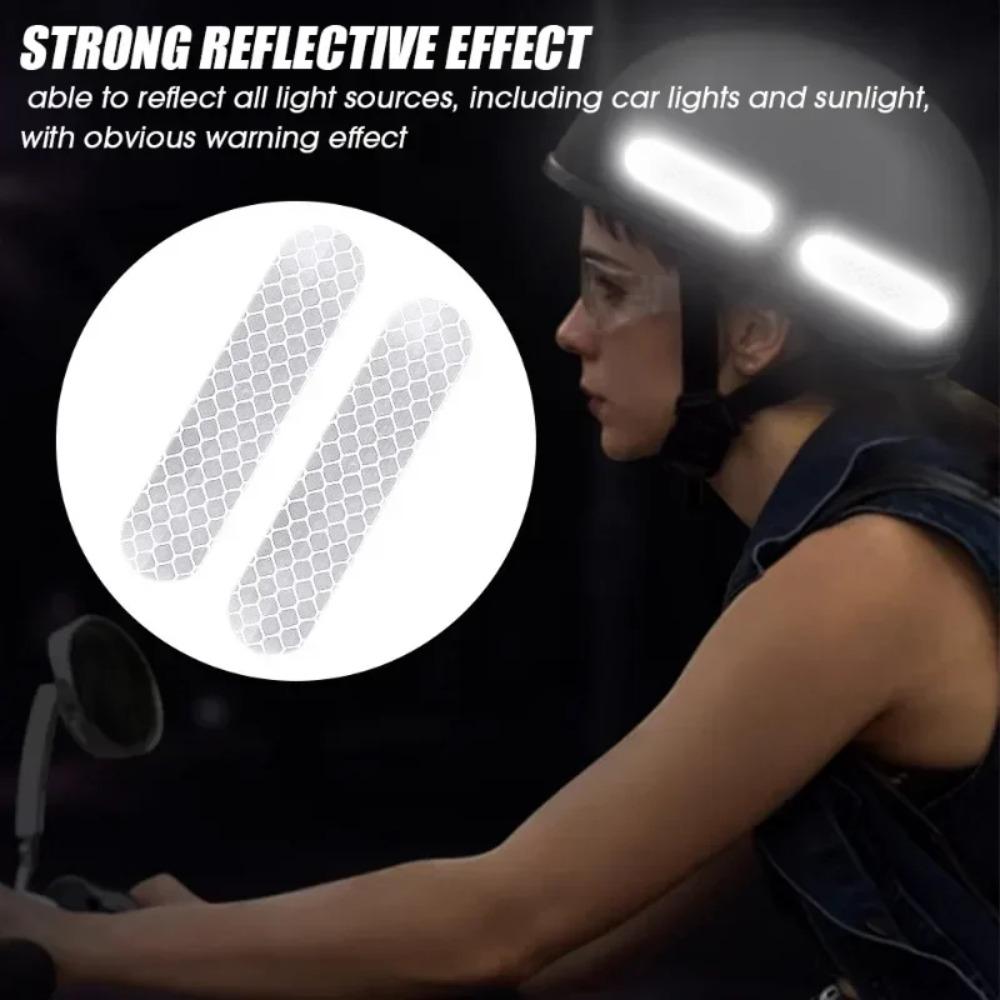 8PCS Safety Warning Reflective Stickers Reflect All Light Sources Car Parts  Motorcycle