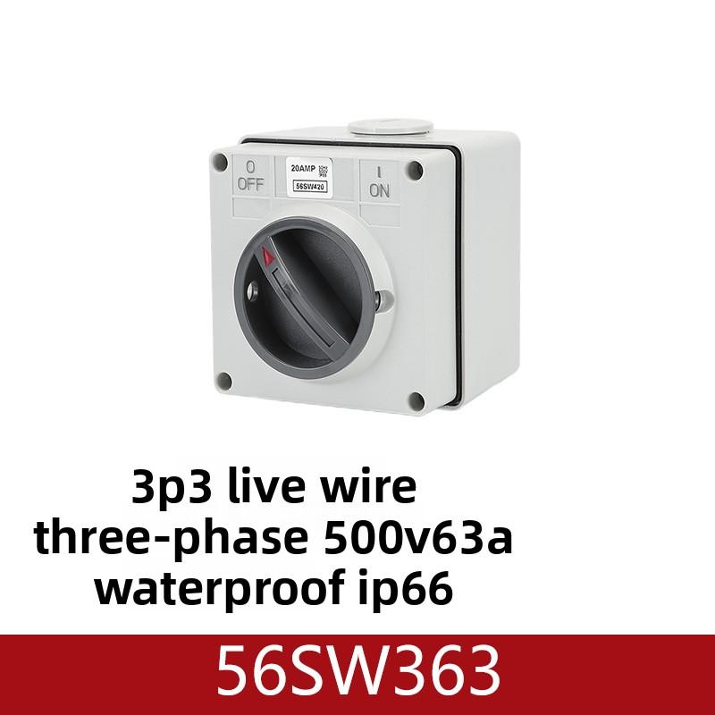 Perilla Impermeable Para Exteriores Interruptor De Pared De Alimentación Antitormenta Se Puede Sumergir En 2 Holes32A 50Hz,