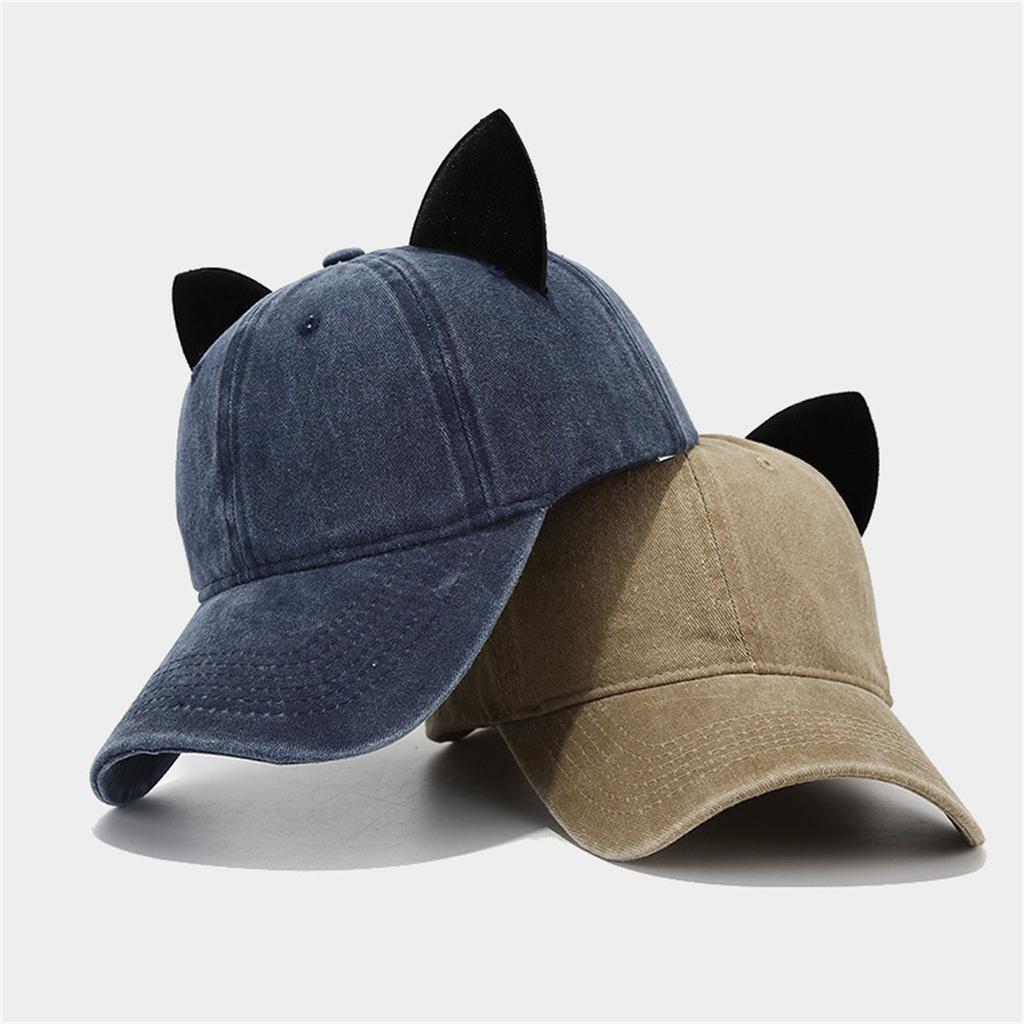 Women Kitten Ears Baseball Cap 3D Cat Ear Versatile Hat for Summer Spring Breathable Hat for Adults Casual Sport