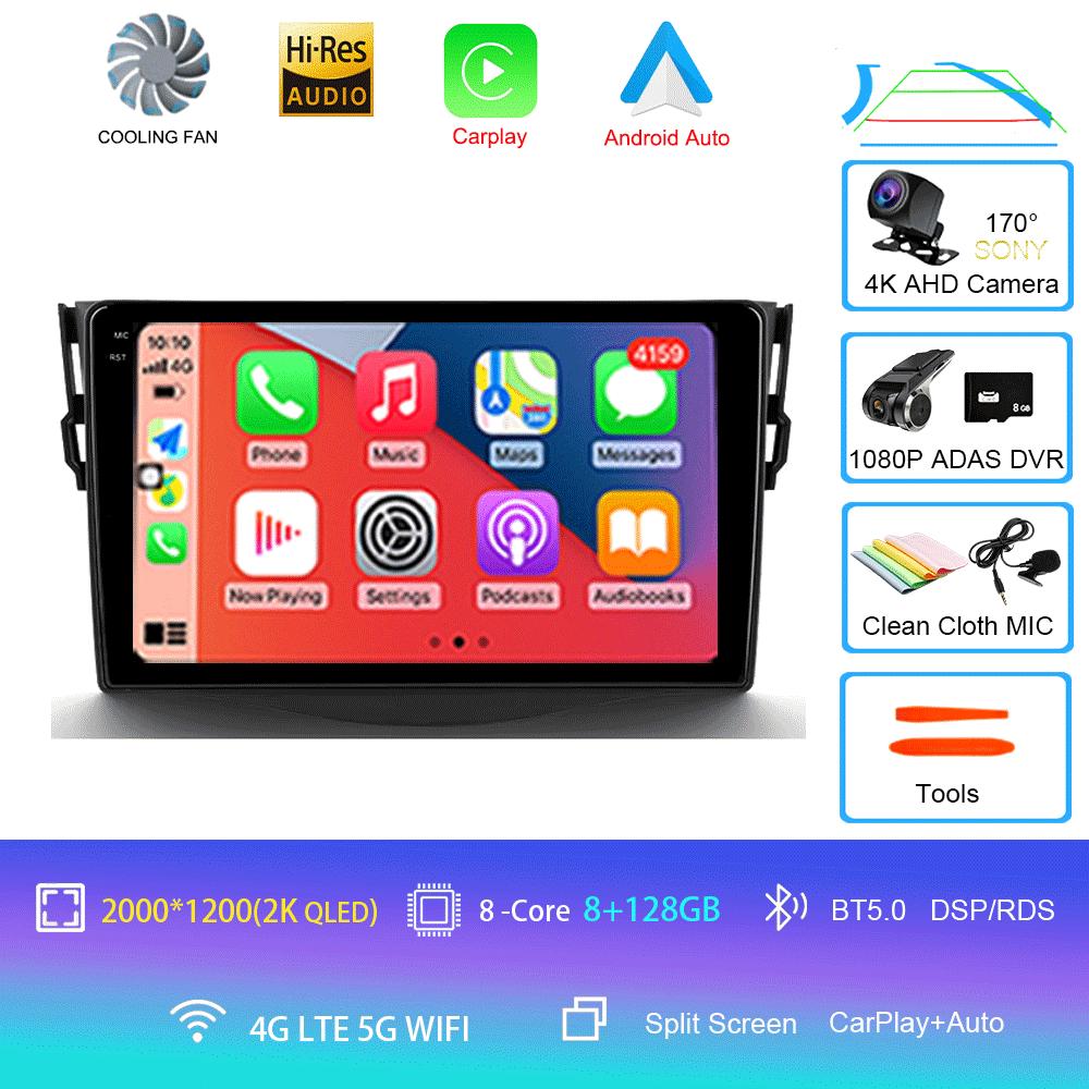 Для Toyota RAV4 Rav 4 2005-2013 Автомобильное радио Android 14 Carplay Мультимедийная навигация Видео DVD Авторадио Стерео 2din 4G + BT GPS