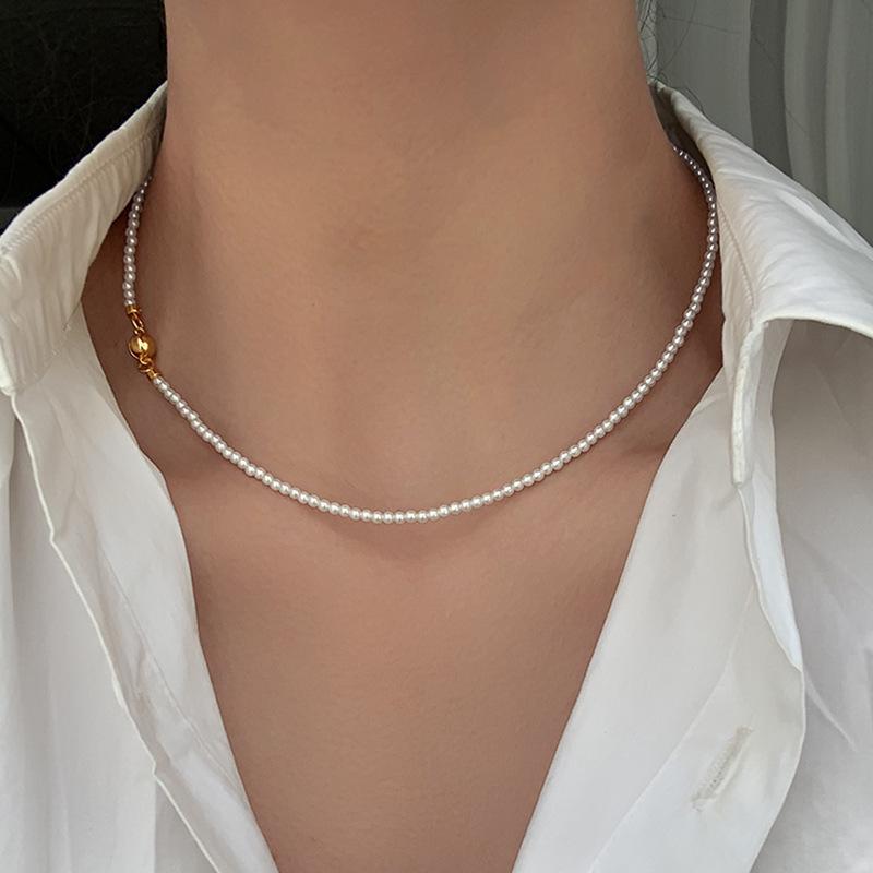 Shi Jia 2025 Женское роскошное многослойное колье-чокер из микро-жемчуга