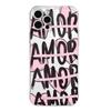 Розовый Черный Amore Brush Script Принт Прозрачный Чехол Для Телефона Для Samsung Galaxy S10 S20 S21 S22 S23 S24 S25 NOTE 10 20 ULTRA Чехол