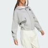 Adidas ЗНЕ. FW24 Узор логотипа с капюшоном и застежкой-молнией Женская куртка серая JD9593