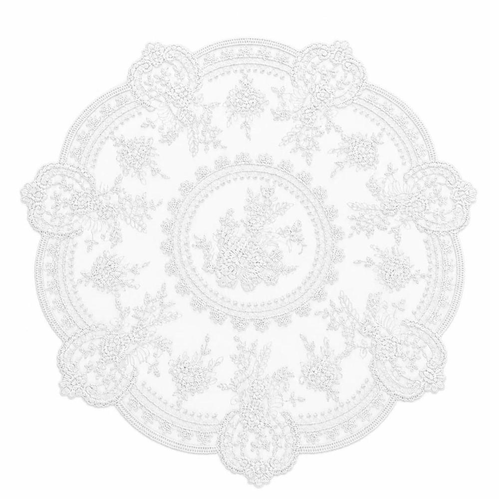 1/2/6pcs Flower Embroidery Lace Tablemats Round Vase Table Lamp Pad Home Decor