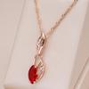 Red Zircon Hollow Pendant Necklace for Women Wedding Party Jewelry Fashion Accessories