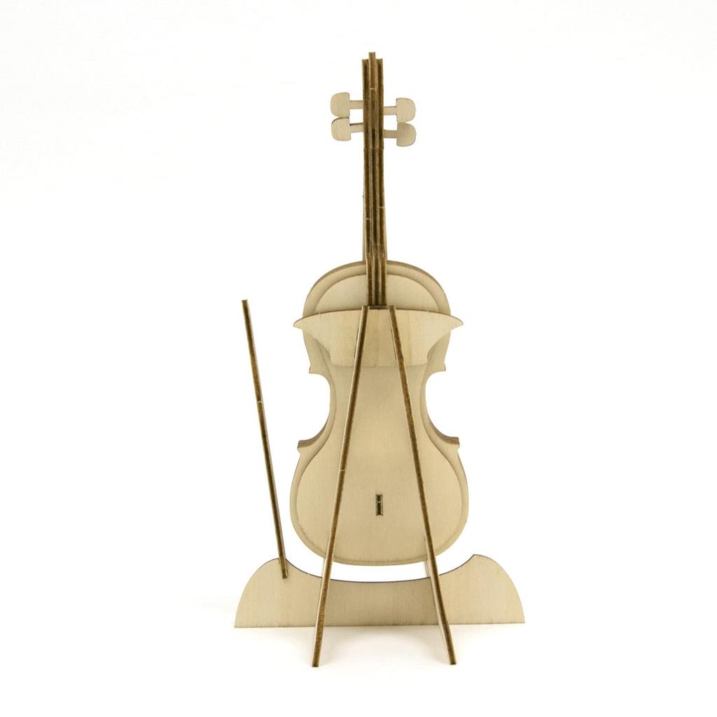 Подставка для смартфона в виде виолончели. Деревянный 3D-пазл. Набор для самостоятельного изготовления, который понравится всем: от учеников начальной школы до взрослых. Развивающая игрушка для
