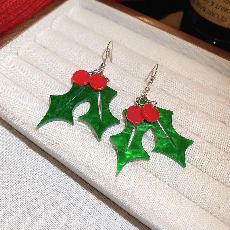 Рождественские асимметричные серьги: Колокольчик, Бант, Дед Мороз, Сердце, Снежинка