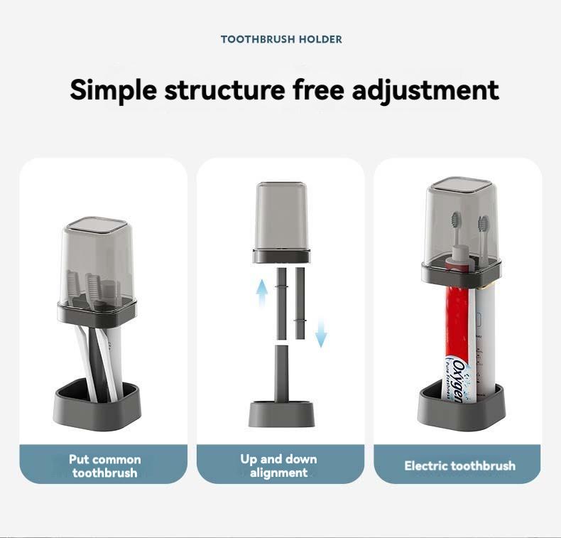 Minimalist Toothbrush Holder Set Compact Storage Organizer with Gargle Cup, Bathroom Tumbler, and Rack Space-Saving Bathroom