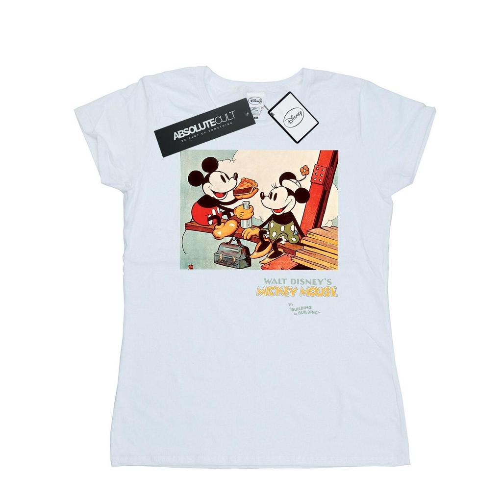 Disney Womens/Ladies Mickey Mouse Building A Building Cotton T-Shirt