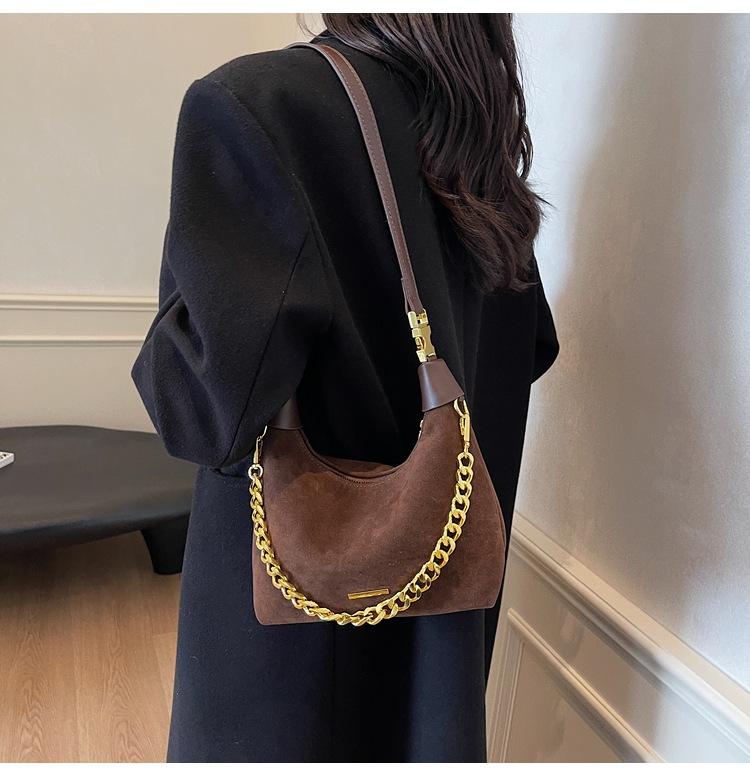 Замшевая сумка женская новая модная сумка-цепочка универсальная сумка повседневная текстура ретро сумка-мессенджер