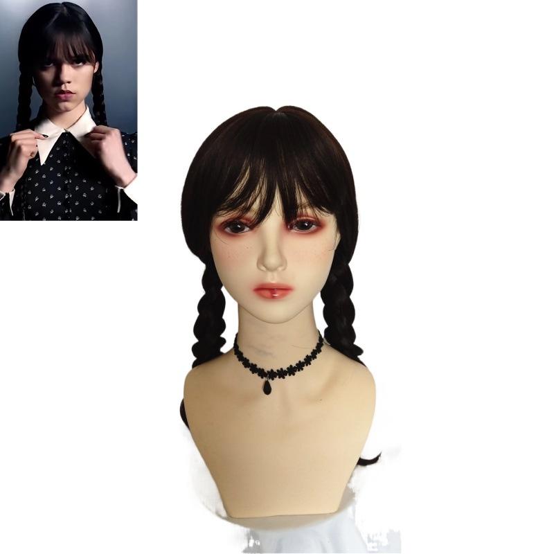 Halloween Wednesday Addams The Addams Family Hair Weaving Girl Wig