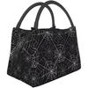 Gothic Cobweb Lunch Bag Moon and Sun Lunch Box Portable Travel Work Large Capacity Tote Bag for Women Men Halloween Bags