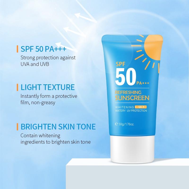 LAIKOU Refreshing Sunscreen UV Protection Whitening Face Body Sunblock SPF50 PA+++