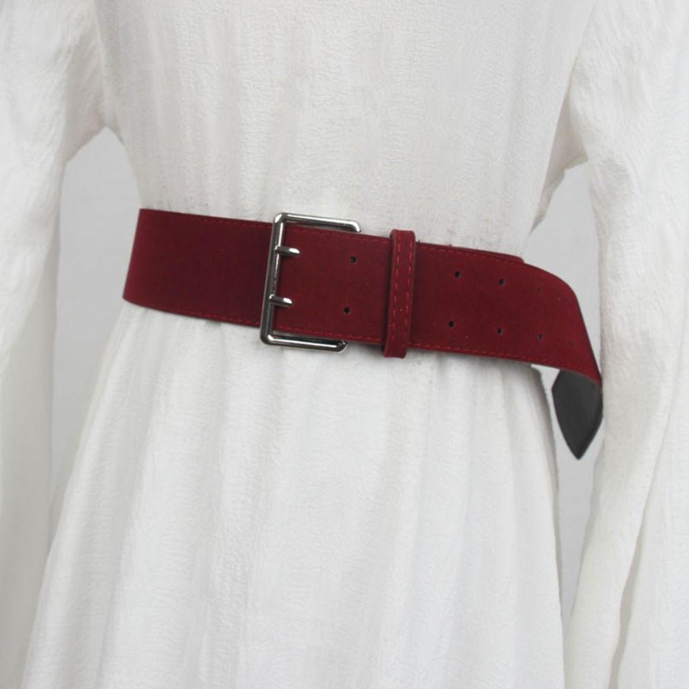 Suede Women's Belt Korean Dress Jeans Belt Ins Style Wide Waist Belt Ladies
