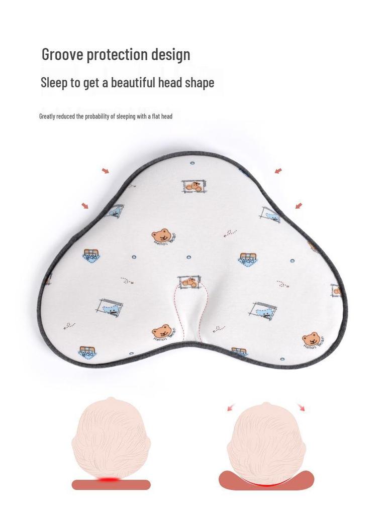 Infant Anti-Flat Head Shaping Pillow, Washable Silicone for 0-2 Years