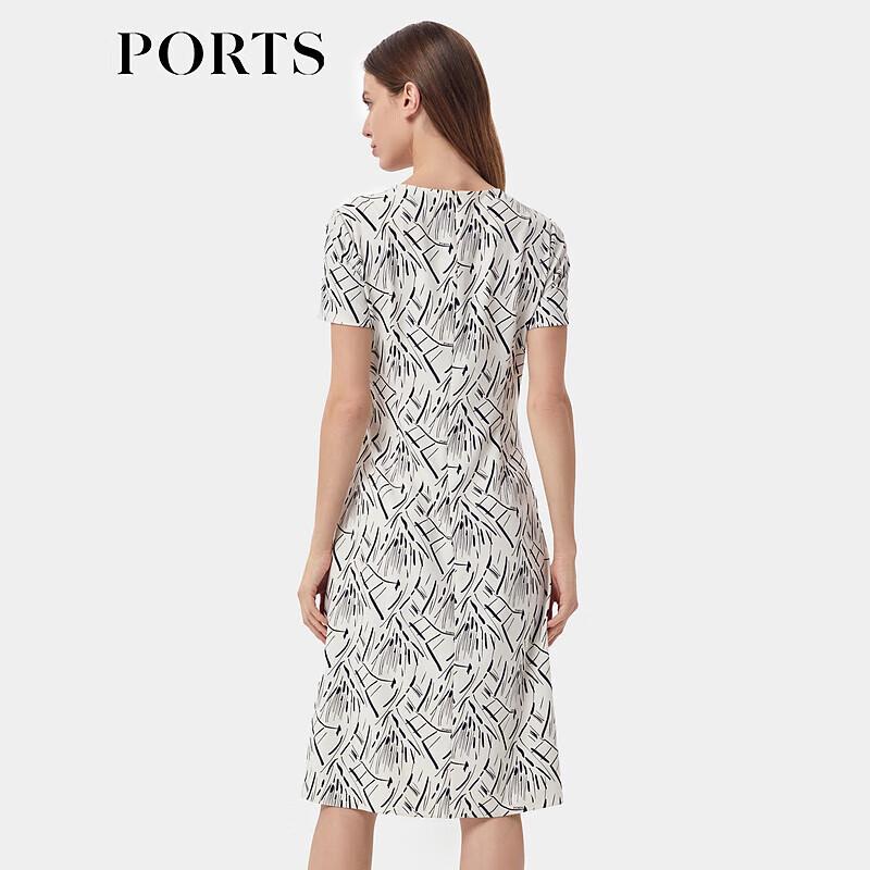 PORTS Women's Spring/Summer Pleated Waist Floral Print Dress