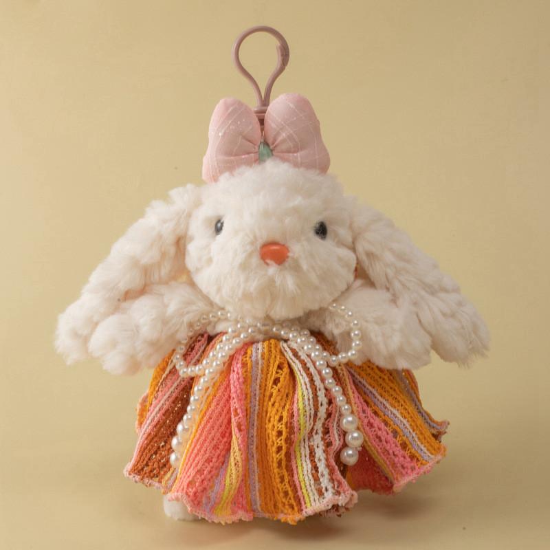 Cute Plush Bunny Bag Charm With Long Fur Material For Couples Gift
