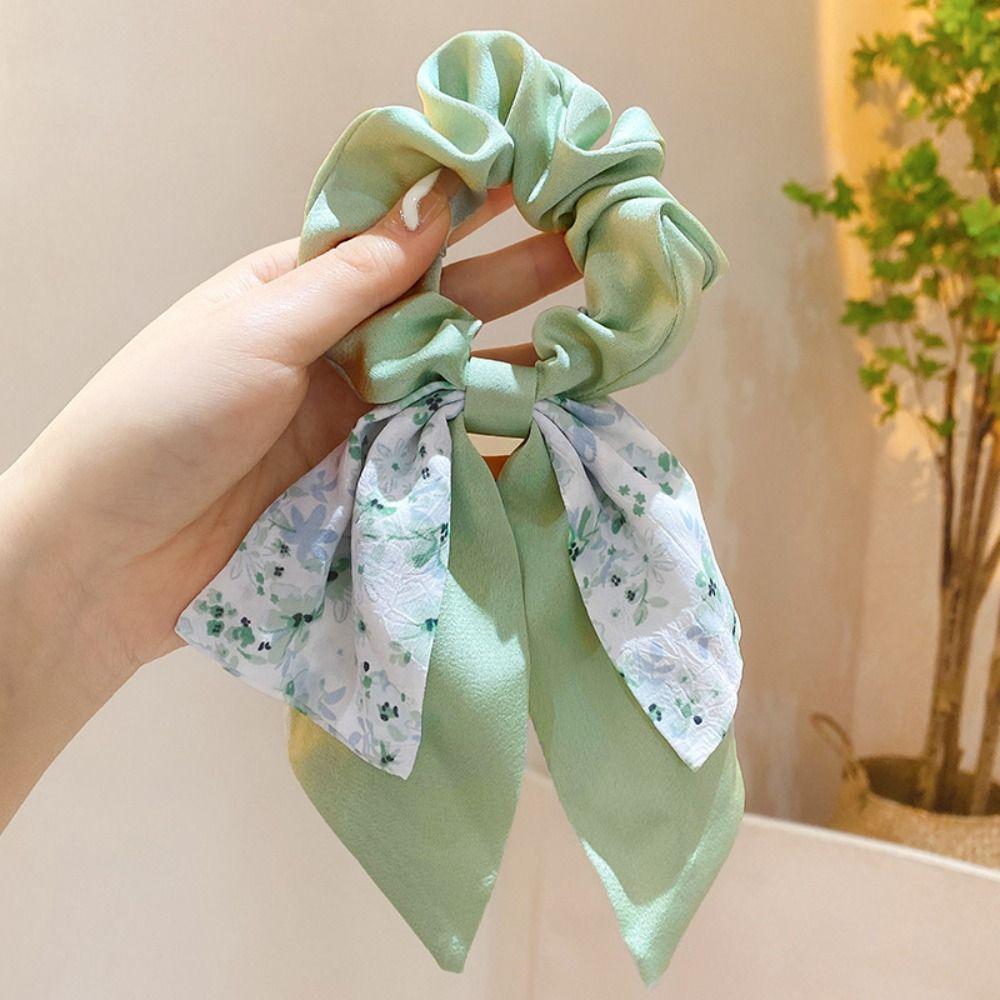 Ribbon Bow Printing Hair Rope Printing Hair Ribbon Sweet Intestine Hair Loop