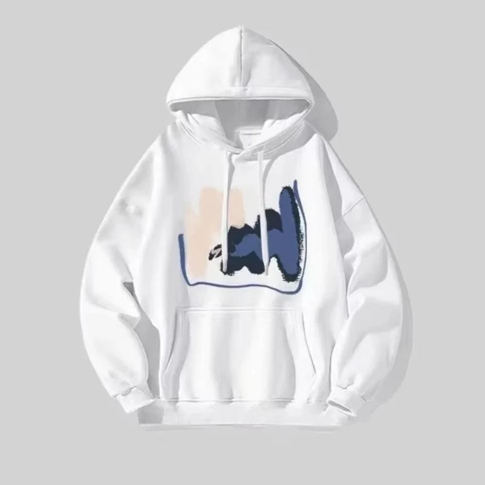 Men and Women for Spring Autumn Fashion Casual Hooded Sweatshirt Fashion Simple Loose Breathable Print Hoodie