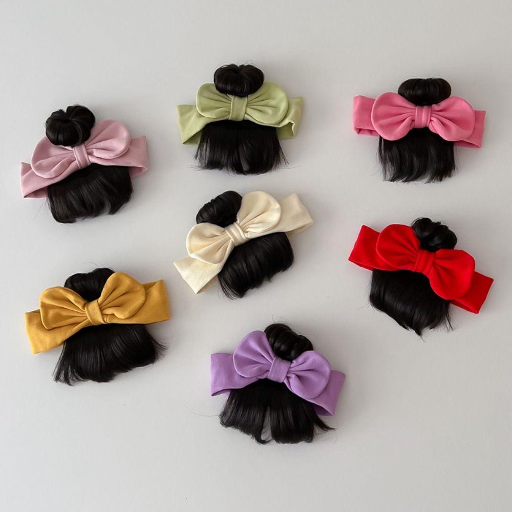 Cotton Baby Hair Bands Wig Cute Bangs Chignons Headband Newborn Wig Headband Photography Props