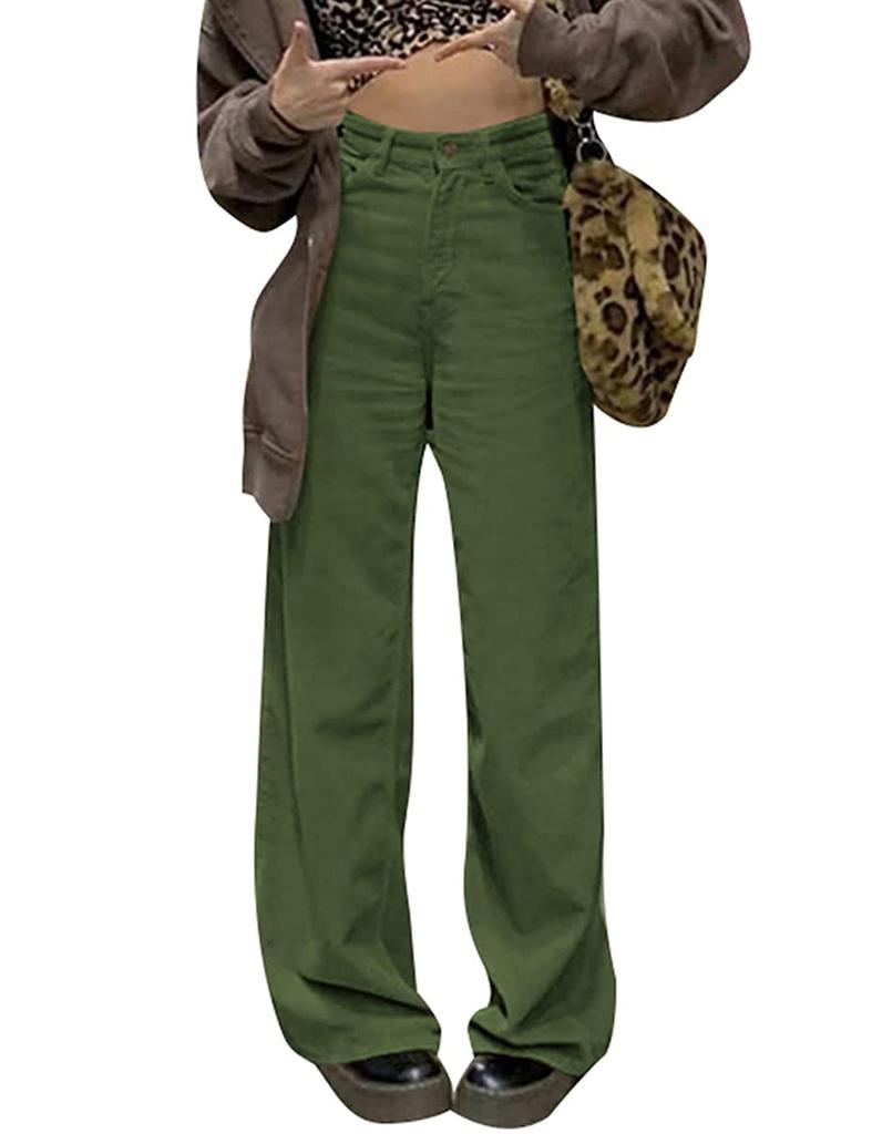 Модные женские прямые брюки яркого цвета с высокой талией, на кулиске, с карманами и эластичным поясом, повседневные брюки