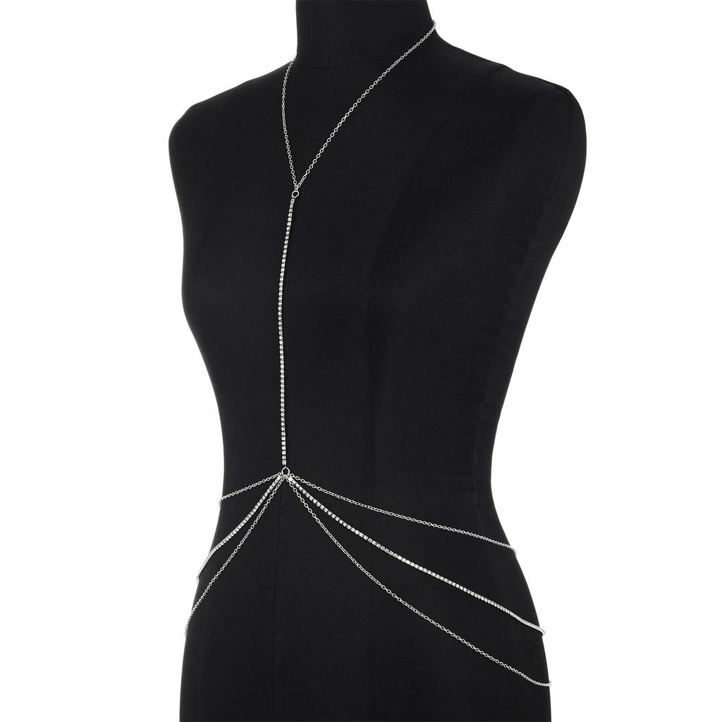 Sexy Body Chains for Women Rhinestone Bikini Chest Bra Chains Body Jewelry Fashion Summer Accessories