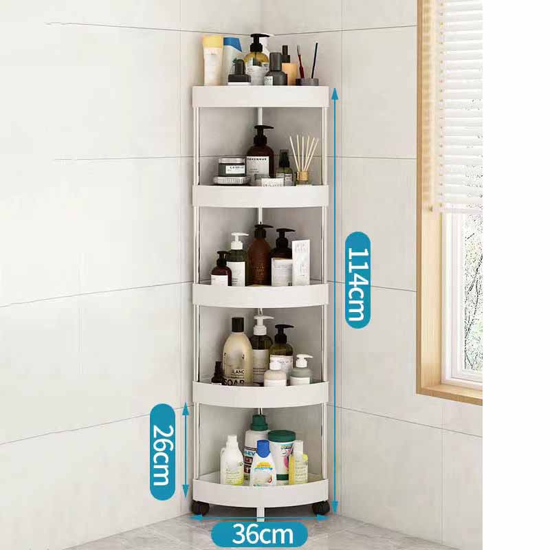 3/4/5-слойная кухонная полка для хранения, треугольная подвижная пластиковая полка для ванной комнаты, компактный органайзер на колесах