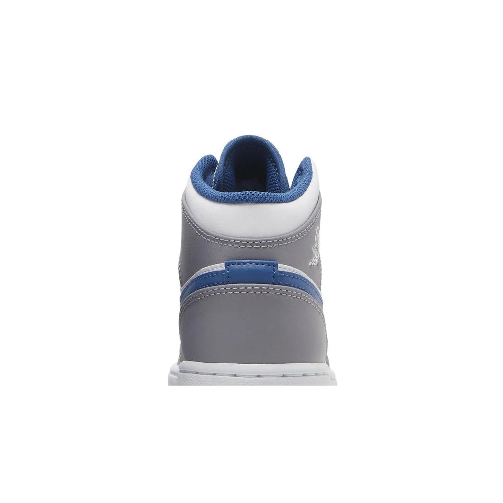 Air Jordan 1 Mid Grade School 'Cement True Blue' (Unisex) Cement Grey / White / True Blue Kids' Basketball Shoes DQ8423 014