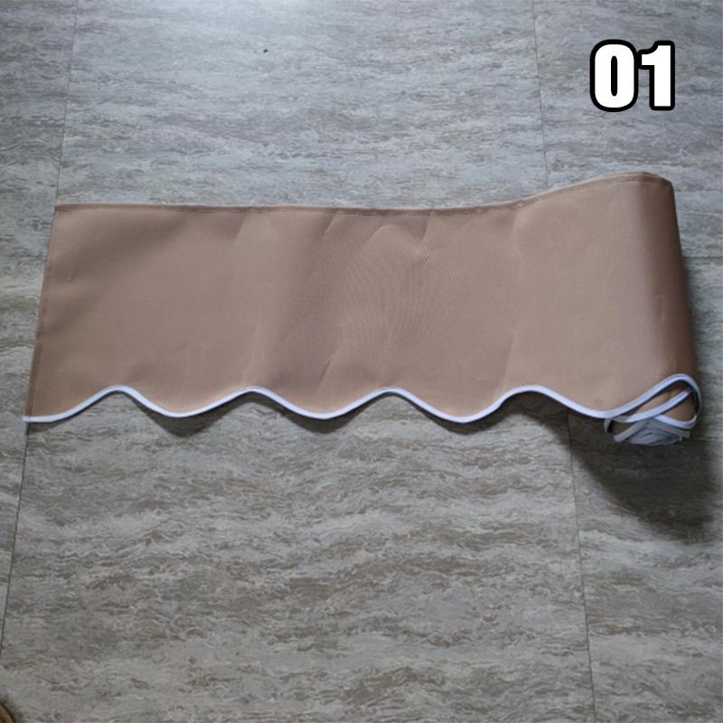 1M Retractable Patio Awning Replacement Fabric Windows Wavy Valance Durable Sunshade Canopy Cloth Waterproof Gray Beige Strips