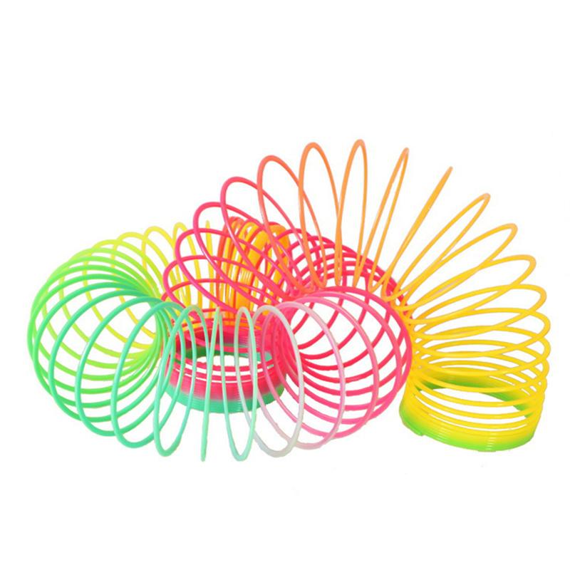 Rainbow Circle Fun Folding Toy Material Spring Coil Children's Creative Magic Party Party Funny Tool Colorful Elastic Pen Holder