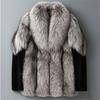 New Men's Silver Fox Fur Fur Jacket Fashion Light Luxury Mink Hair Short Jacket Warm Temperament Coat
