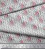 Soimoi Gray Poly Crepe Fabric Square & Rose Floral Print Sewing Fabric metre 42 Inch