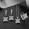Изящная простота: Серебряный комплект ювелирных изделий из камня-багета с цирконом 925 карата – минималистская элегантность