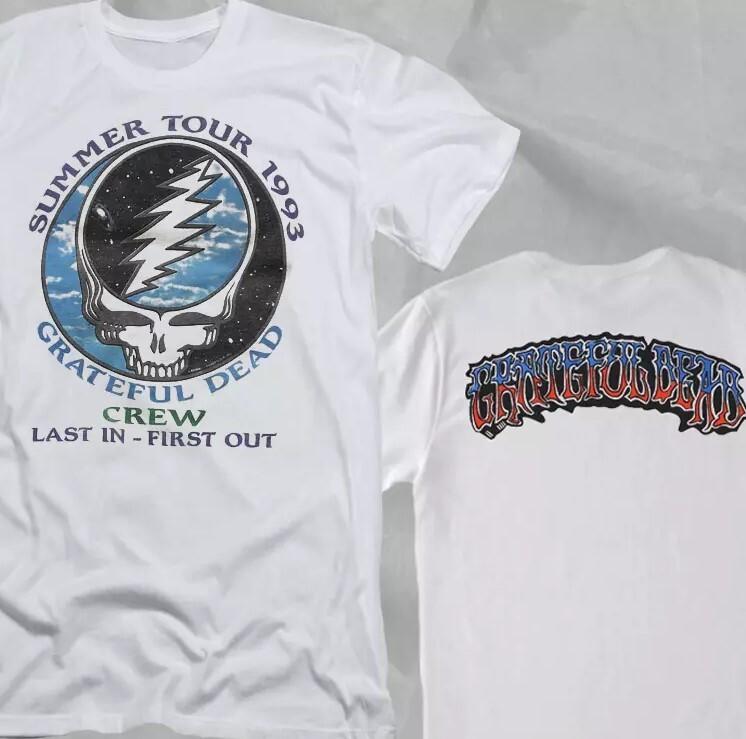 GRATEFUL DEAD ЛЕТНИЙ ТУР 1993 ГОДА КОМАНДА Белая двусторонняя футболка