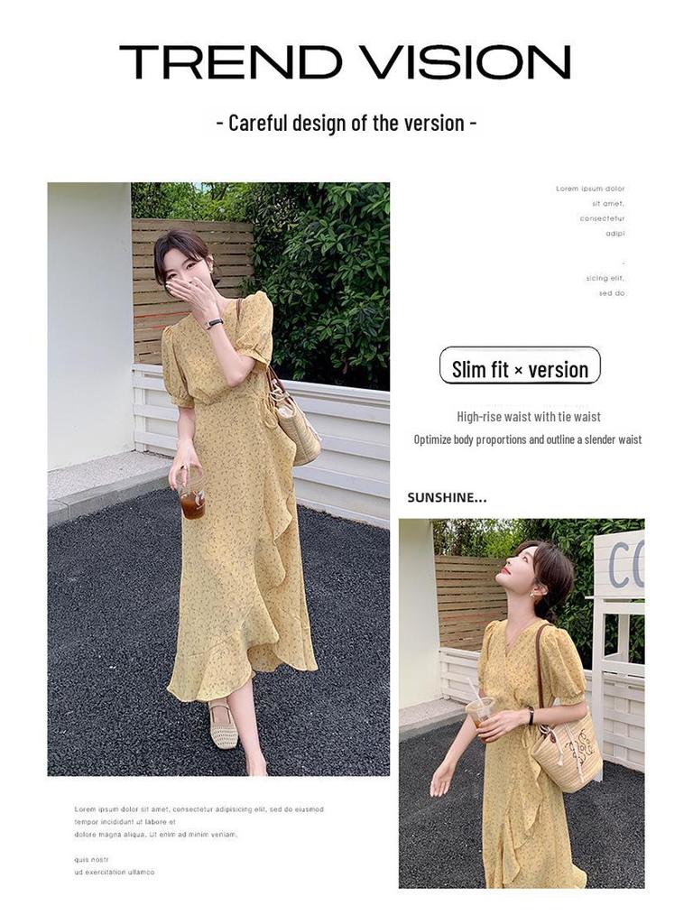 Французское цветочное платье-миди с неровным подолом - Коллекция Лето 2024 для женщин