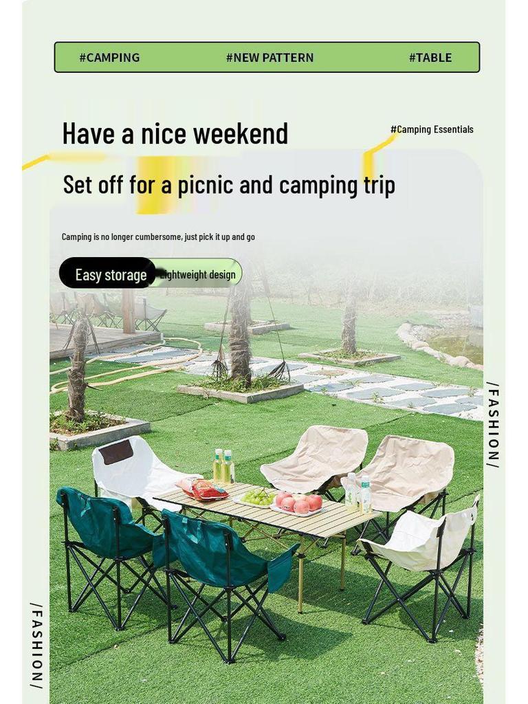 Портативный складной набор столов и стульев для кемпинга, барбекю и пикников