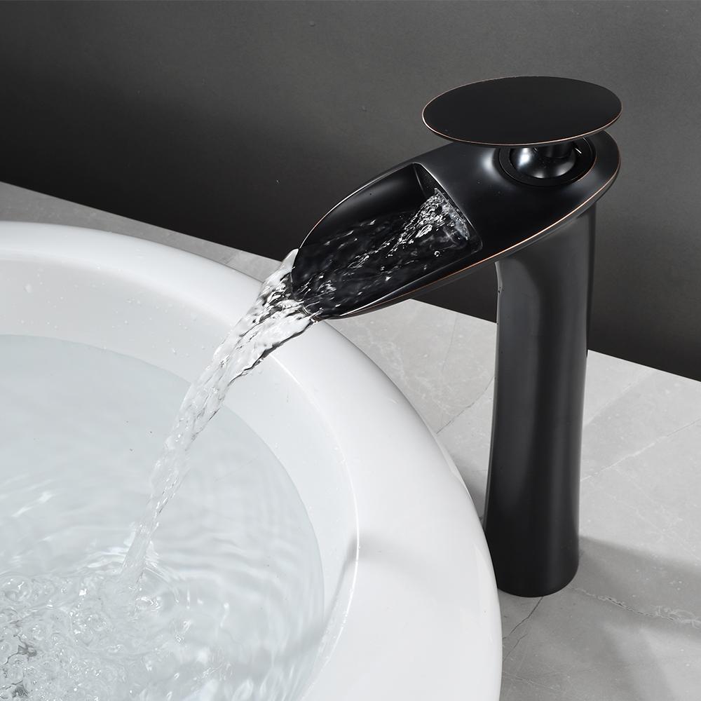 Basin Faucets Modern White Bathroom Faucet Waterfall Faucets Single Hole Cold and Hot Water Tap Basin Faucet Mixer Taps 855924