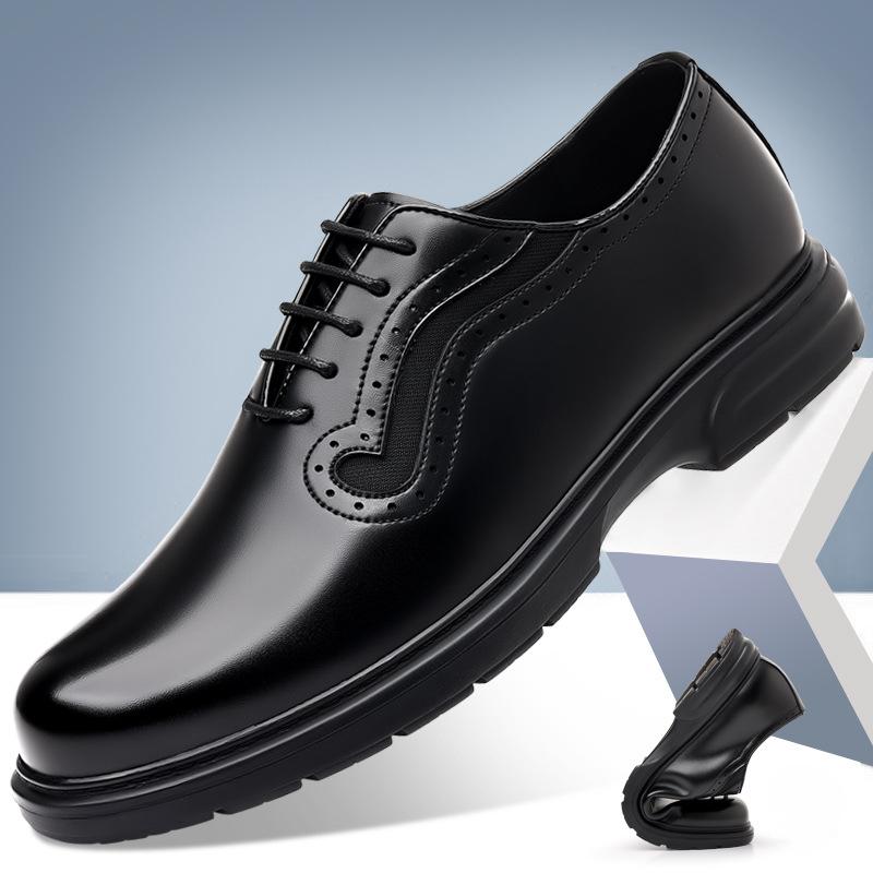 Fashion 2025 Spring New Men's Business Formal Casual Leather Shoes Fashion Solid Color British Korean Brock Wedding Shoes for Men