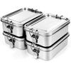 4 Pcs Stainless Steel Food Storage Containers With Lids 850Ml Reusable Metal Lunch Containers Steel Snack Box Food Prep Containe