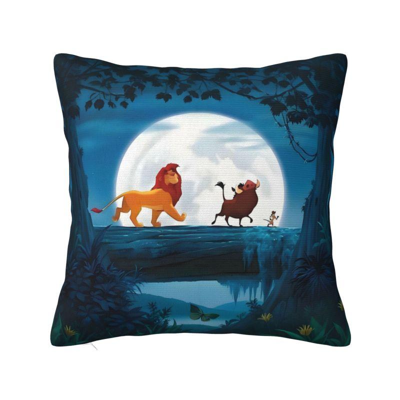 Custom Disney The Lion King Cartoon Pillow Case 45x45cm for Living Room Anime Kawaii Luxury Cushion Cover Velvet Pillowcase